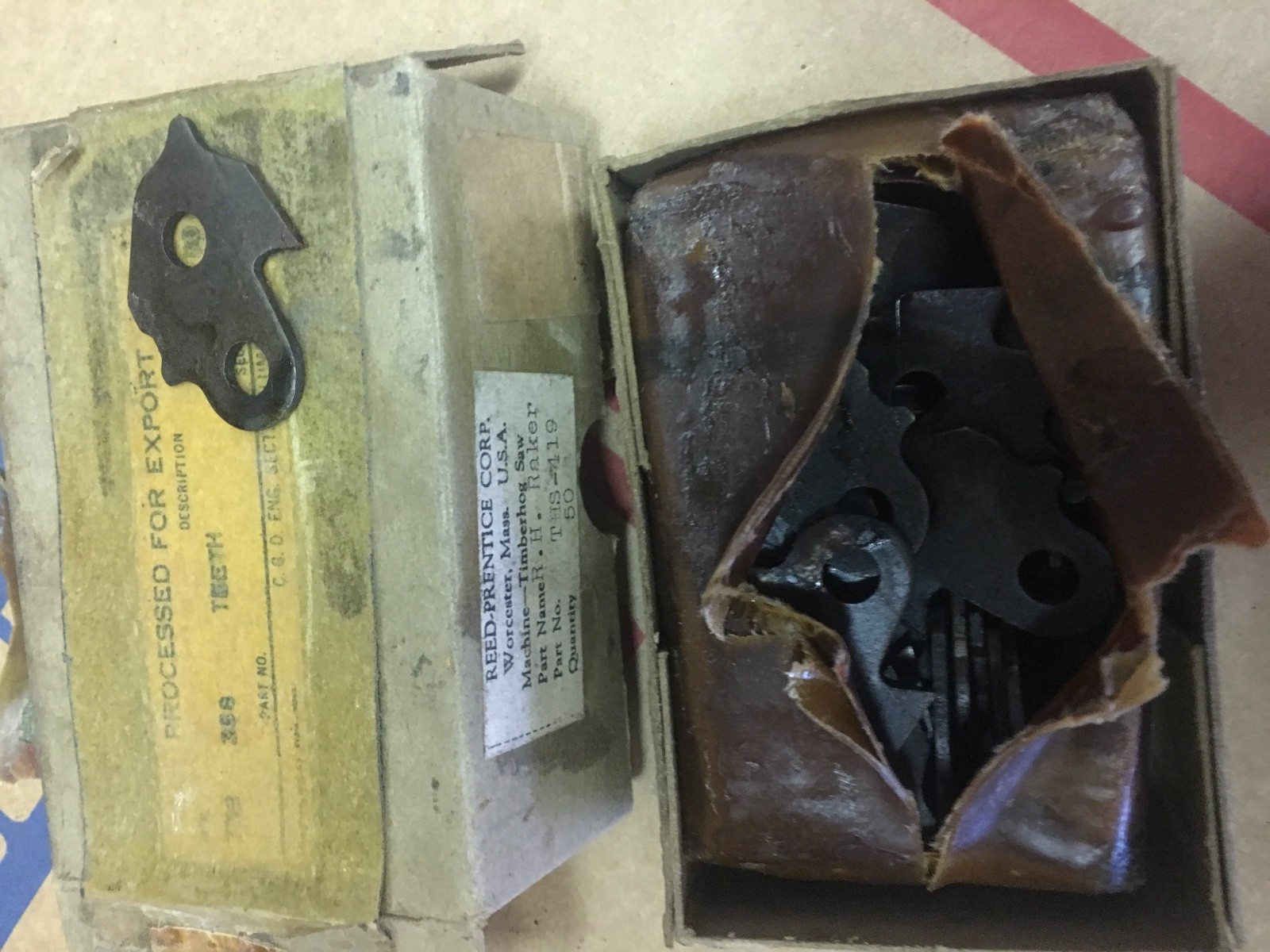 Mercury disston two man vintage chainsaw Rh chain link rakers box of 50 NOS wow