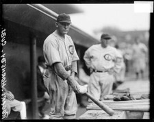 Chicago Cubs Baseball Player Rogers Hornsby Holding A Rosin Bag O - Old Photo 1