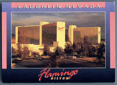 Postcard Flamingo Hilton Hotel Casino Resort Nevada Laughlin River Aquairius