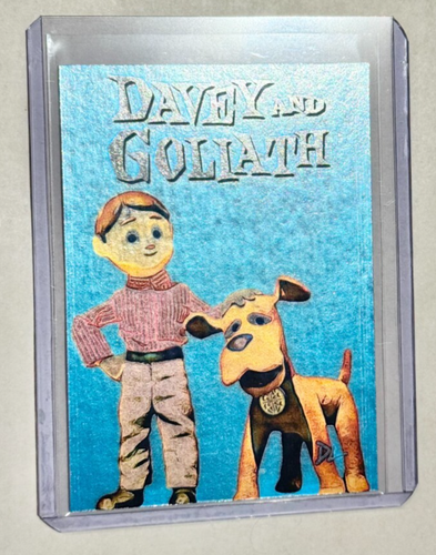Davey and Goliath Platinum Plated Artist Signed "Claymation" Trading Card 1/1