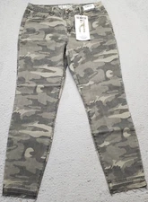 Rewash Jegging Jeans Women 13 Multi Camouflage Comfort Stretch Frayed Hem