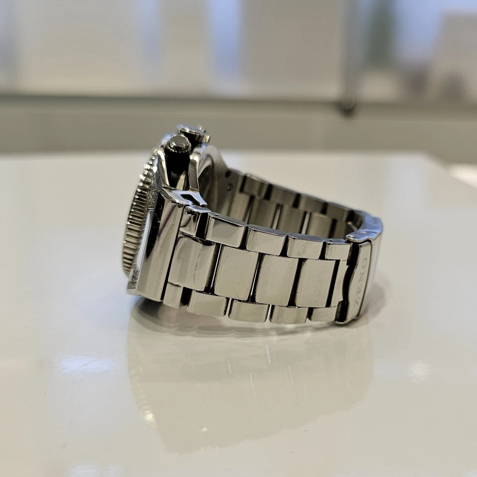 Zeno Chronographe Bling-Bling 1 Acier Inox Quartz - Montre Hommes - Fonctionne - Photo 3/4