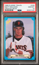 MATT WILLIAMS 1988 Classic Travel Update Blue #246 Rookie RC PSA 10 Gem Pop 10