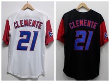 Youth/Mens Clemente #21 Team Puerto Rico Baseball Jersey Sewn Custom Name S-6XL