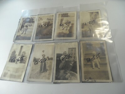 E7-12 Vintage estate photo lot of 8 photos 1920's kids pets car fun