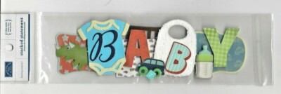Karen Foster Baby Boy Stacked Statement Aufkleber Set – 6,3 X 22,9 Cm, 3D-Design Für Scrapbooking