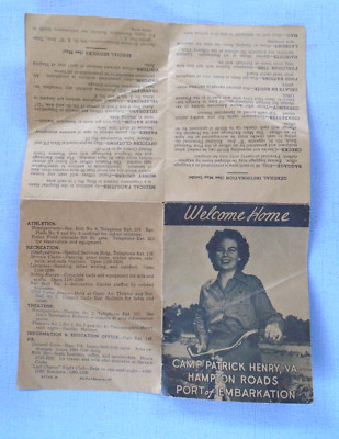 Camp Patrick Henry VA, Port of Embarkation guide and map, dated 1945