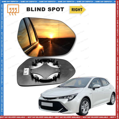 Driver Side Mirror Glass For Toyota Corolla 2019-2024 – Non-Heated, Plastic & Glass