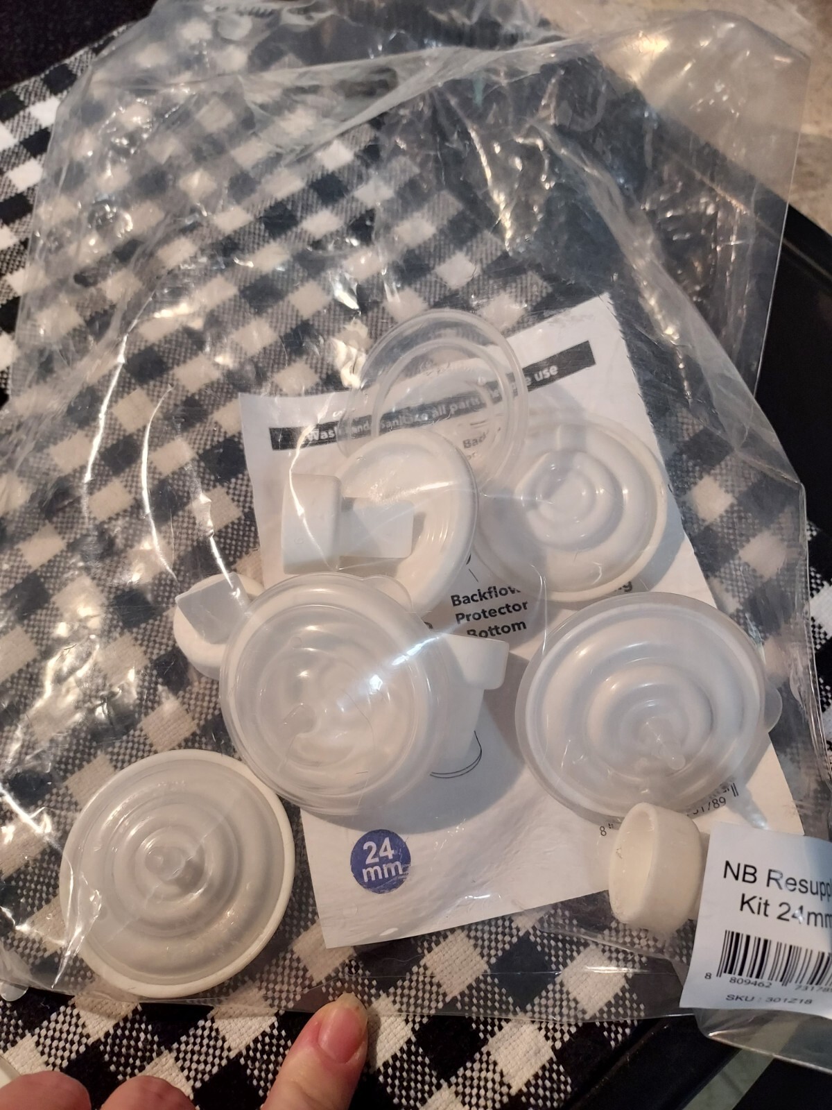Spectra Breast Pump flange and parts.
