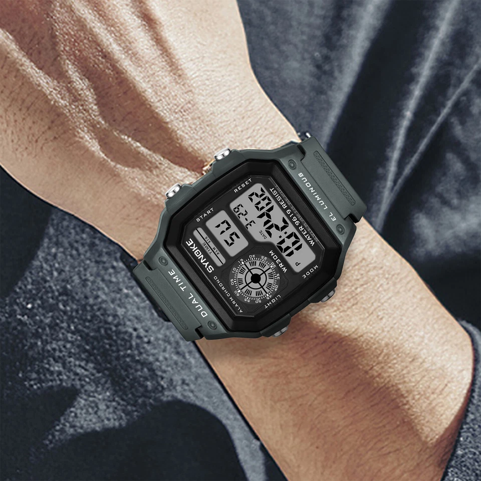 Reloj Pulsera Hombre Impermeable Digital Deportivo Militar Táctico LED Retroiluminación Foto 3 de 4