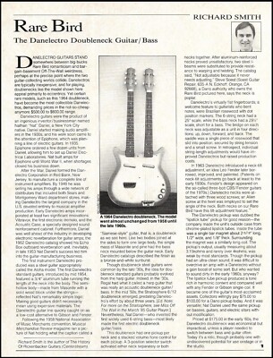 Danelectro Doubleneck Rare Bird guitar/bass history article by Richard Smith
