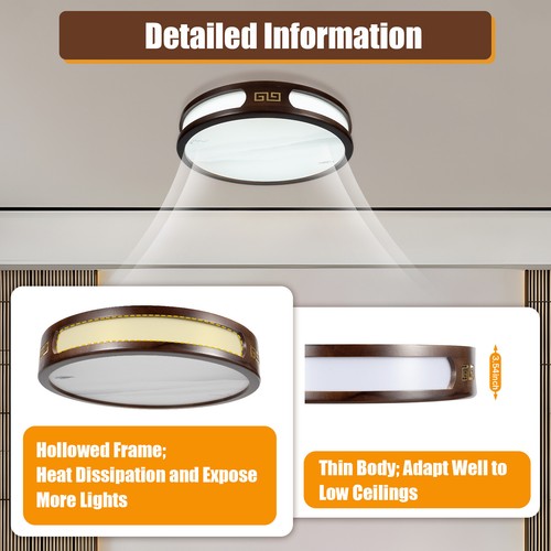 20.47" LED Deckenleuchte Wohnzimmer Flur Küchen Eingang Deckenleuchte Lampe DHL - Bild 9 von 24