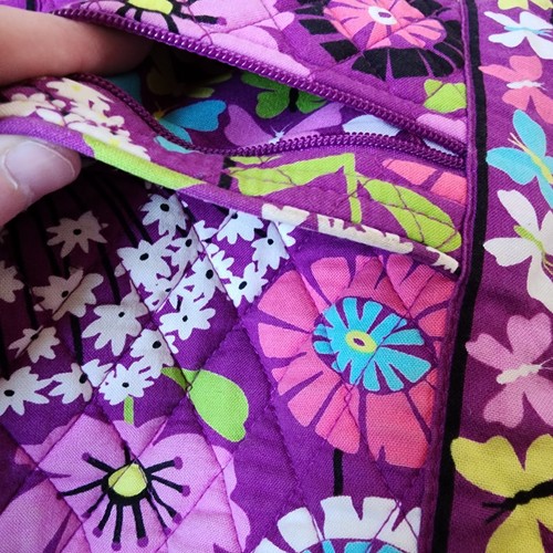 Vera Bradley Hipster Crossbody Handtasche Flutterby Schmetterlinge Lila Schultertasche - Bild 10 von 11