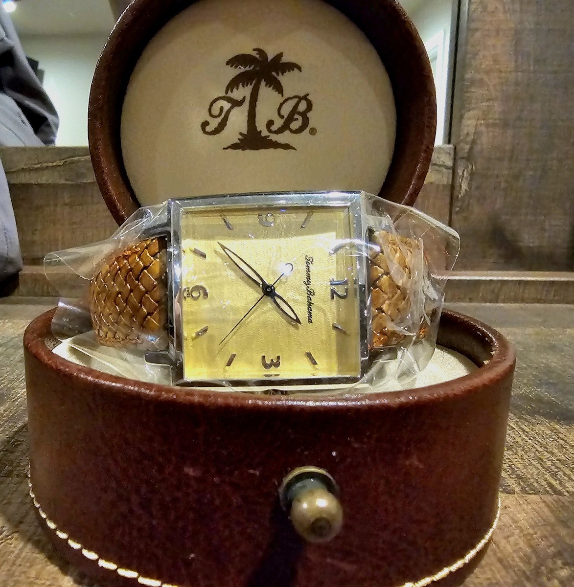Tommy Bahama Silver Dial with Brown Leather Strap Tommy Bahama TB1051 Pineapple Dial Brown Croco Texture  main image 2