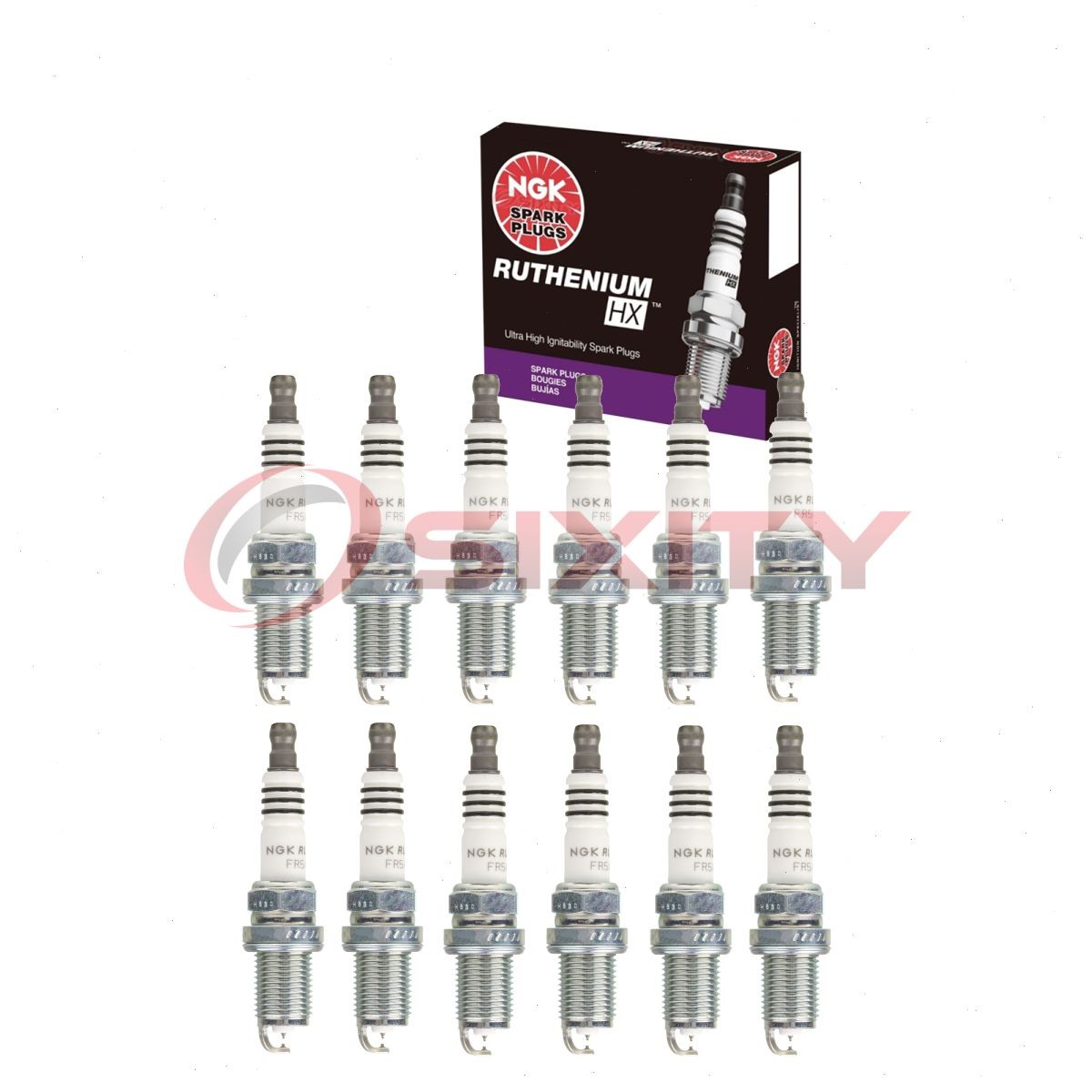 12 pcs NGK Ruthenium HX Spark Plugs for 1998-2005 Mercedes-Benz E320 3.2L V6 cf