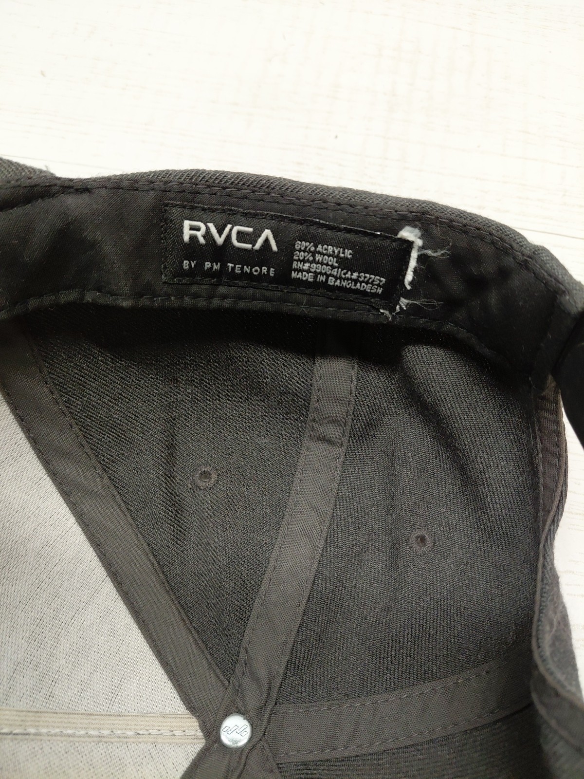 RVCA Hat Leather Patch Gray Wool Blend Adjustable… - image 8