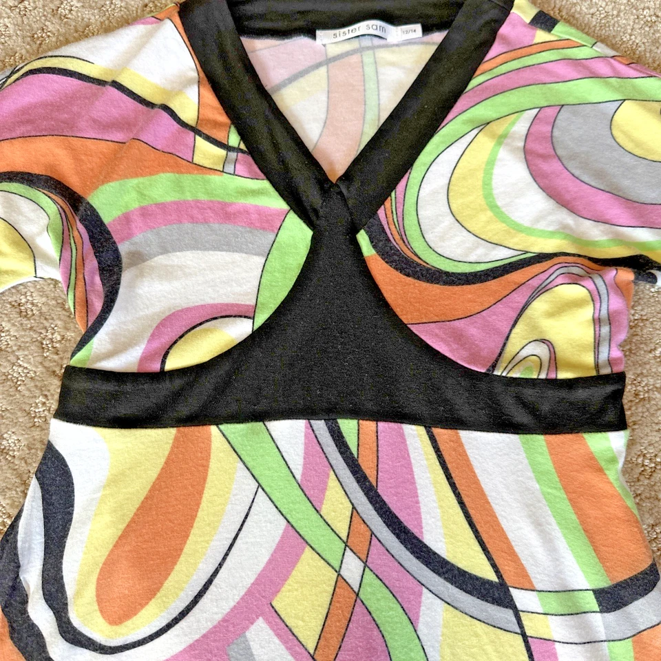 Vestido tejido estampado Sister Sam Mod entrecruzado talla 12/14 Foto 2 de 4
