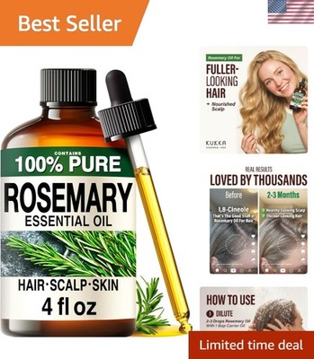 Natural 100% Rosemary Oil 4 Fl Oz - Perfect for DIY Projects & Skin Care