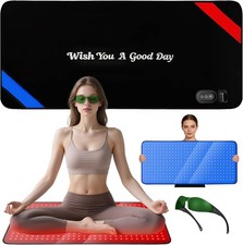 Red Blue Light Therapy Mat for Body 33" 17" 360 LEDs Infrared Light Pad 4...