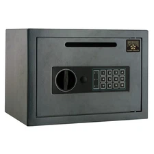 Electronic Safe Deposit Box - Drop Safe with Digital Keypad and 2 Manual Over...