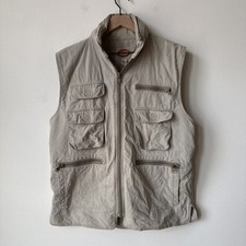 VINTAGE Banana Republic Safari Vest Khaki Large Multi Pocket Tactical Rare