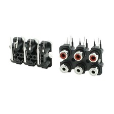 2 Pack 6 RCA PCB Mount Female Outlet Jack Connector RCA Socket Black