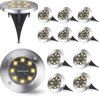 12 StüCk Solar Bodenleuchten AußEn 8 Led Warmweiß 12 StüCk