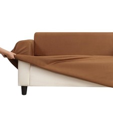 Home Living Suede Sofa Cover Rust (Rust) - 3 Seater