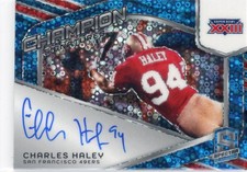 Charles Haley Champion Signatures Blue Neon /50: On-Card Auto! Spectra. HOF DE🔥