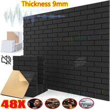 48X Acoustic Wall Panel Studio Sound Proofing Insulation Mat Self-Adhesive Tiles