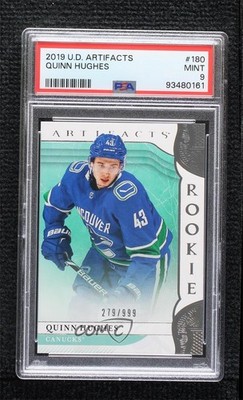2019-20 Upper Deck Artifacts Rookies /999 Quinn Hughes #180 PSA 9 MINT 11pm