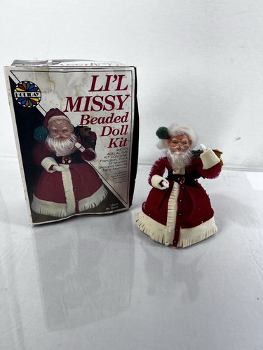 Vintage Li’L Missy Beaded Doll Kit completed With Box 13437 Mr Santa Claus Toys