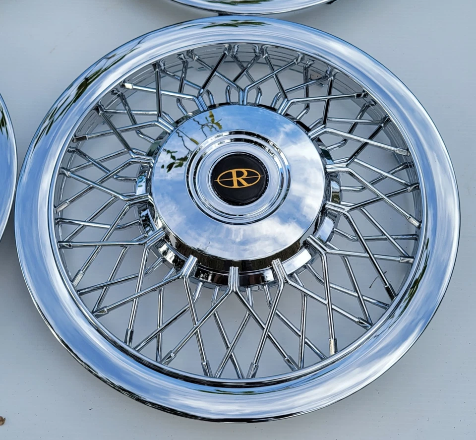 Tapacubos de radios de cable cromado de 15" (4) para buick & riviera cualquier año con neumáticos r15 Foto 4 de 4