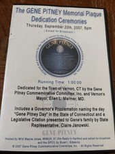 The Gene Pitney Memorial Plaque Dedication Ceremony Hometown Vernon CT 2007 DVD