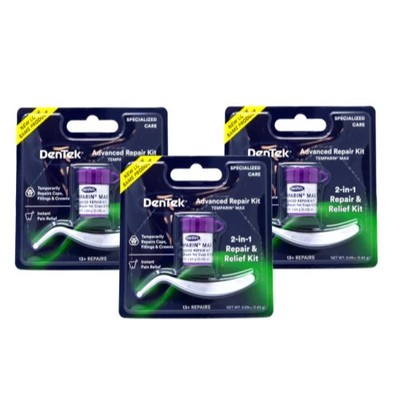 DenTek Temparin Max Advanced Repair Kit Lost Filling 2-in-1 3 Pack Kit