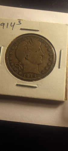 1914-S and 1909-P Barber Silver Half 50C Very Good Condition