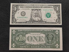 The Santa Claus U.S. $1 Dollar Bill Money "Santa Dollar" Includes ONE new card.