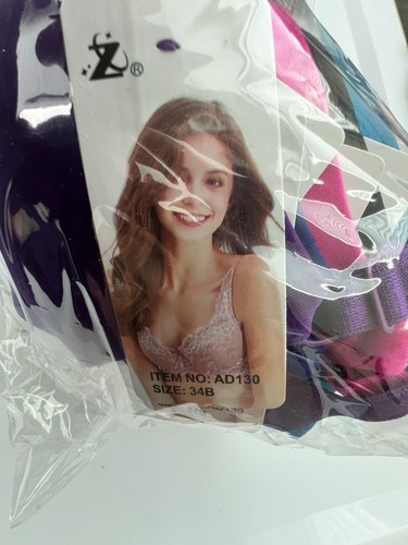 Z Brand 6 Multipack Colored Bras Size 34B New With Tags. - Picture 2 of 4