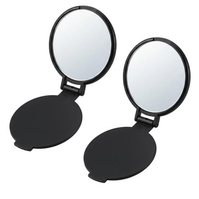 2 Pcs Compact Mirror Mini Mirror Pocket Mirror for Purse for Cheer Dance Black