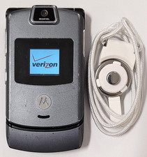 Motorola RAZR V3m - Gray and Black  Verizon  Cellular Flip Phone - Rare Color