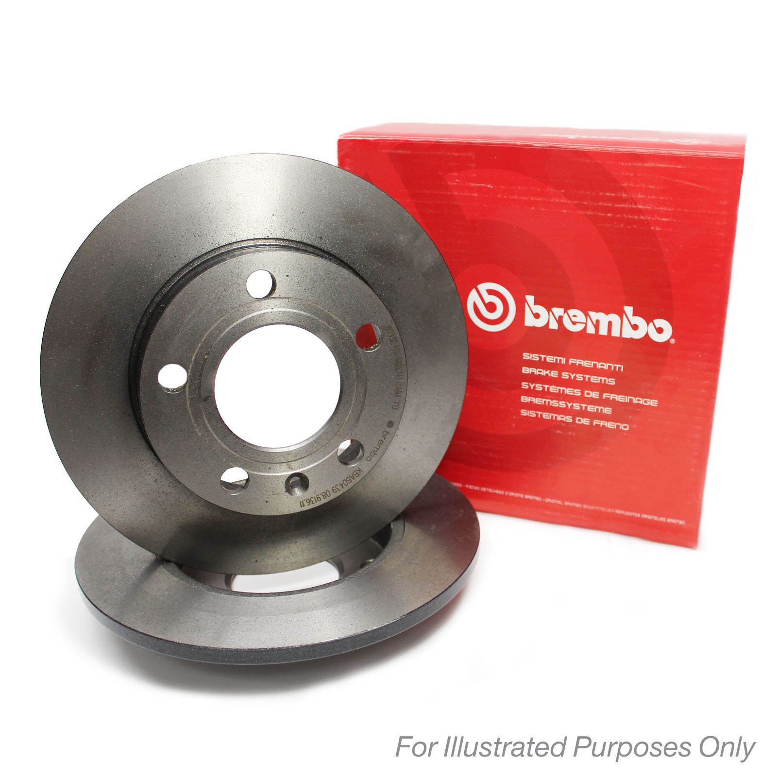 2x Brake Discs Pair Solid fits AUDI A4 B6, B7 2.0 Rear 00 to 09 245mm Set Brembo - Image 19