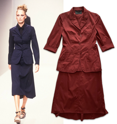 ジャケット・アウター PRADA archive 97AW-99AW tailored jacket Archive Vintage Prada Spring 1997 Red 3 Button Blazer Maxi Skirt