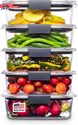 #ad Brilliance Tritan Plastic Food Storage Containers BPA Free Airtight Lids Ideal f $41.26
