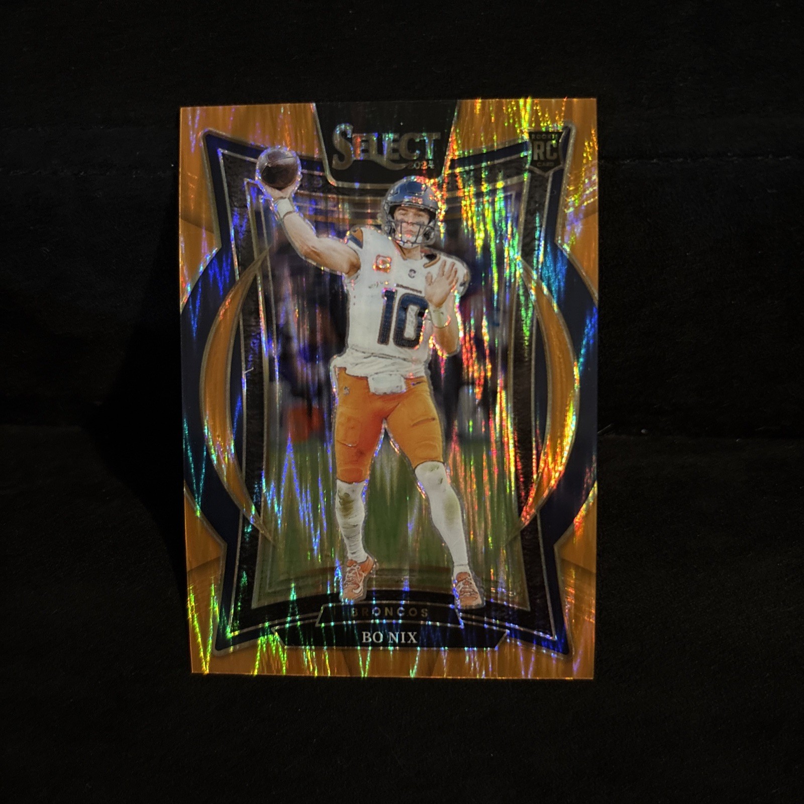 2024 Panini Select - Concourse Bo Nix #30 Orange Shock Prizm /499 (RC)
