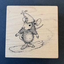 House Mouse Stampa Rosa Snowboard Monica Ski Cap 1997 Rubber Stamp 105