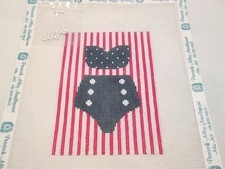 BATHING SUIT-POIAD-HANDPAINTED NEEDLEPOINT CANVAS-EMBELLISHMENTS