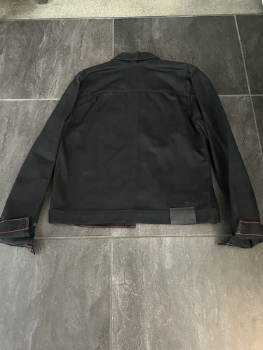 Raleigh Denim Workshop Men’s Jacket Size Medium Black With Red Accents ￼ image 4