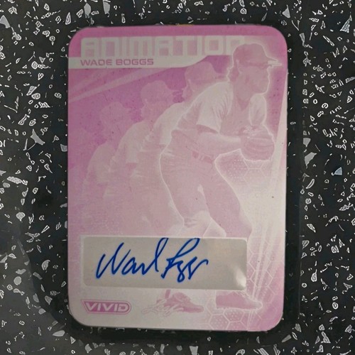 2022 Leaf Vivid Magenta 1/1 Auto Plate Wade Boggs