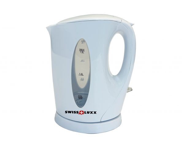 Swiss Luxx 1.5L White 1500W Low Wattage Cordless Kettle Caravan Motorhome