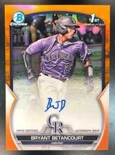 2023 Bowman Chrome Bryant Betancourt Auto Orange /25 1st Prospect Rockies